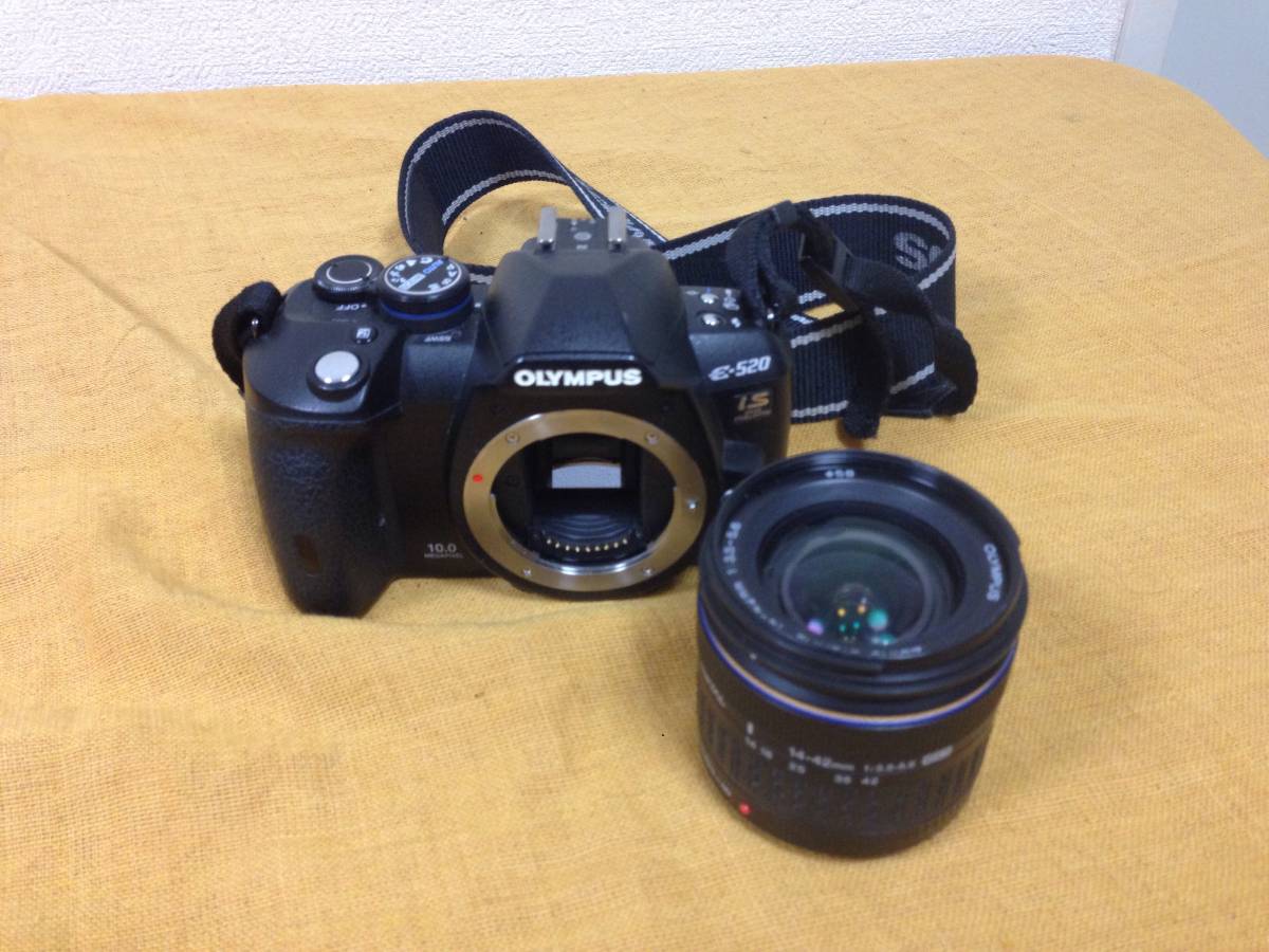 未確認▽OLYMPUS/オリンパス E-520+レンズ(ZUIKO DIGITAL 14-42mm/1