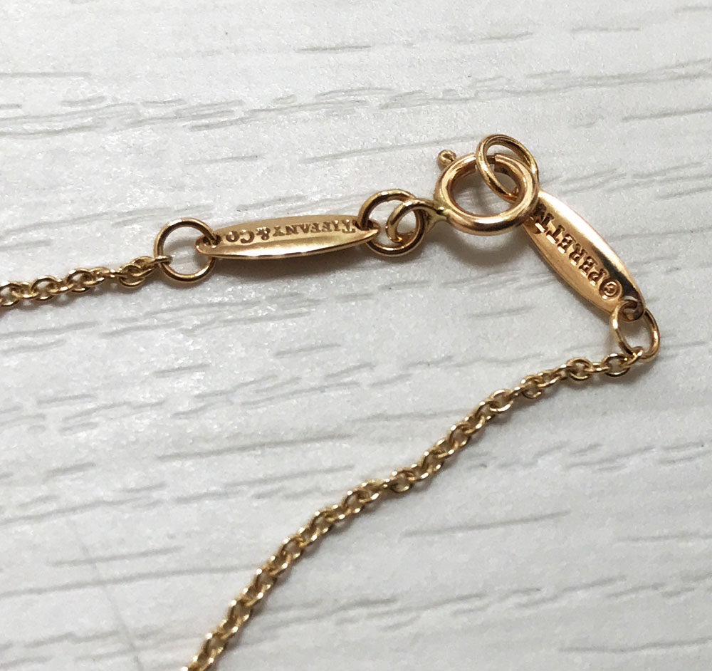 rm) ティファニー K18PG ピンクゴールド バイザヤード ネックレス D0.18ct前後 中古美品 １円スタート_4