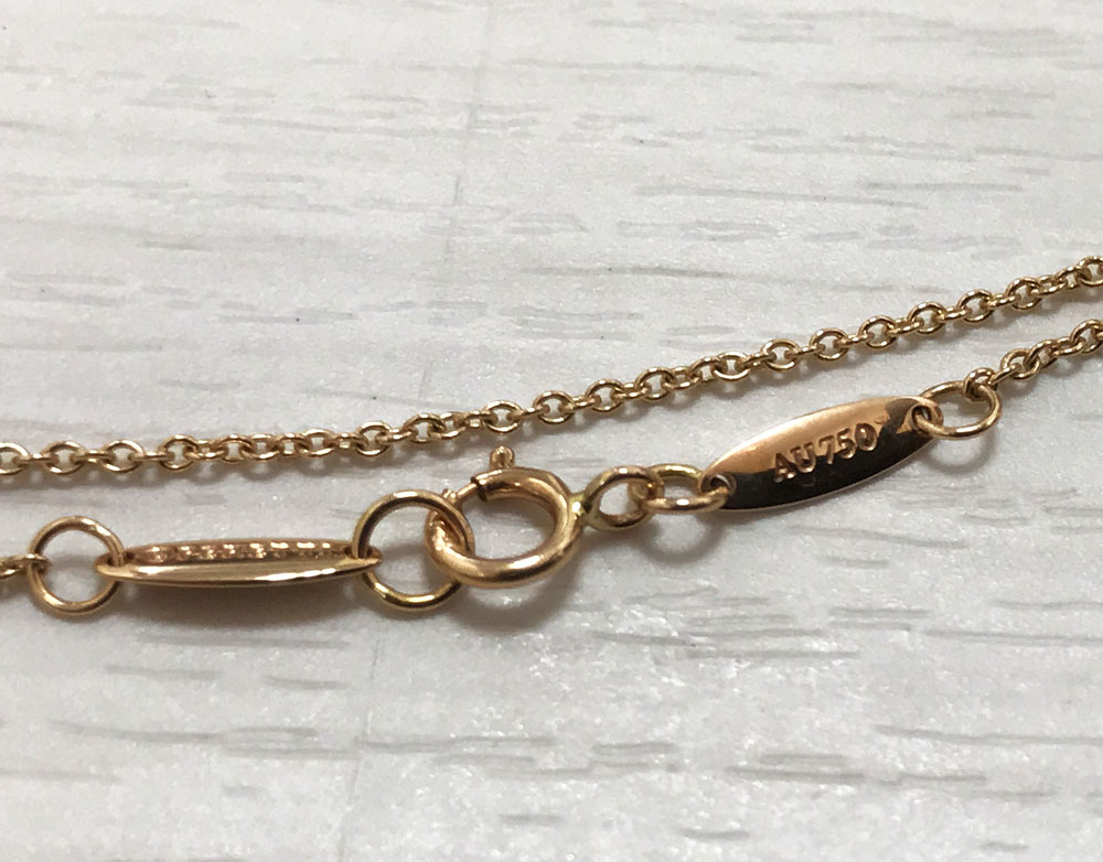 rm) ティファニー K18PG ピンクゴールド バイザヤード ネックレス D0.18ct前後 中古美品 １円スタート_5