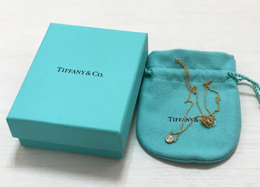 rm) ティファニー K18PG ピンクゴールド バイザヤード ネックレス D0.18ct前後 中古美品 １円スタート_6