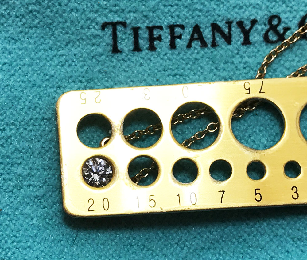 rm) ティファニー K18PG ピンクゴールド バイザヤード ネックレス D0.18ct前後 中古美品 １円スタート_7