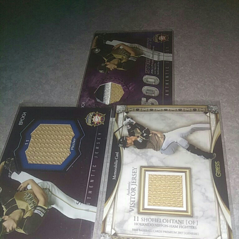 BBM Genesis 2017大谷翔平　ジャージカード　エポック2016大谷翔平ジャージ三枚セット_1