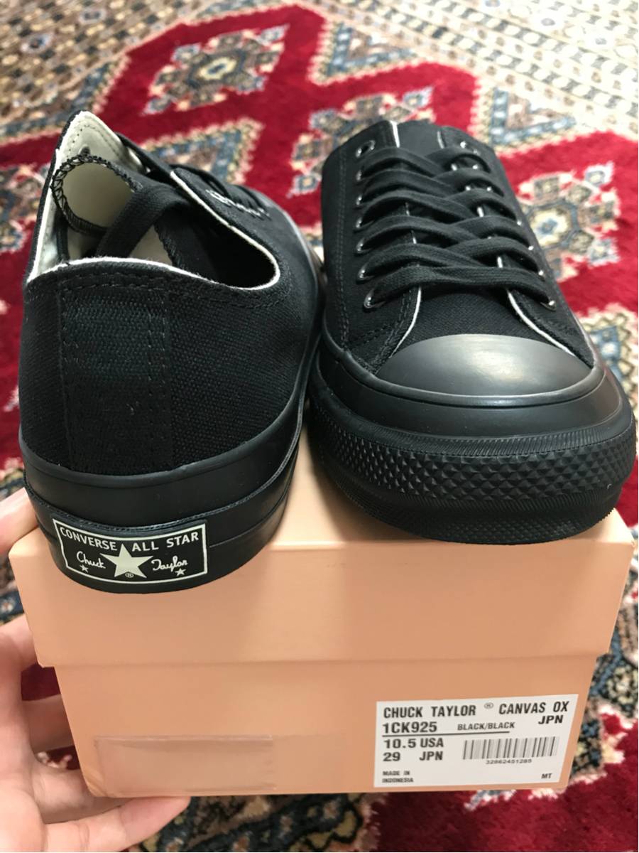 新品 CONVERSE ADDICT 29cm 10.5 CHUCK TAYLOR コンバース アディクト チャックテイラー 黒 ブラック オールスターローカット ギャルソン