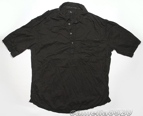 Armani Jeans アルマーニジーンズ 半袖シャツ 黒 ブラック コットン XXLサイズ 新品