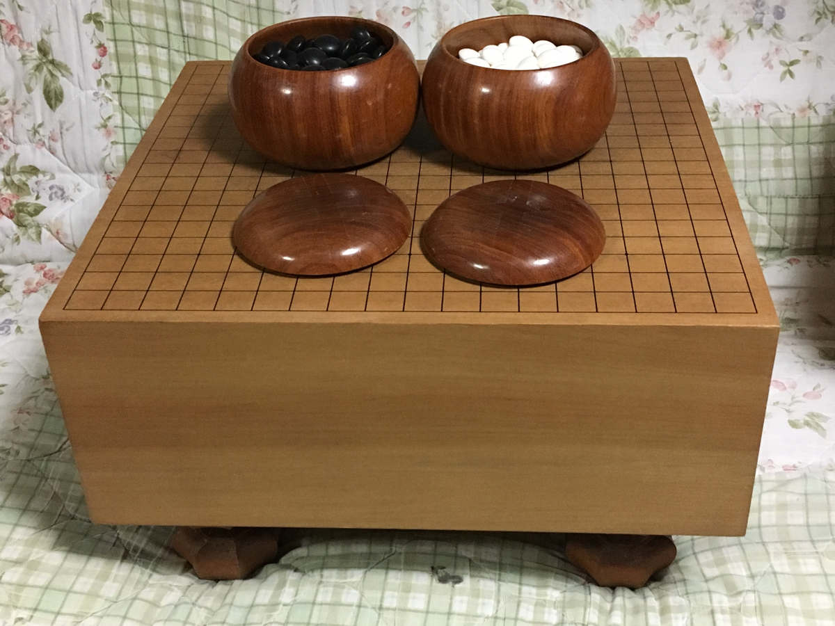 囲碁セット 碁盤 碁石 囲碁 4cm⁄盤 5cm⁄横42 縦45 ハギ盤