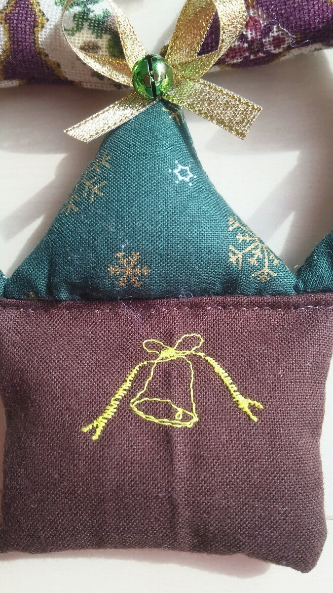 ハンドメイド・X'masトライアングルツリー タペストリー(小)_2