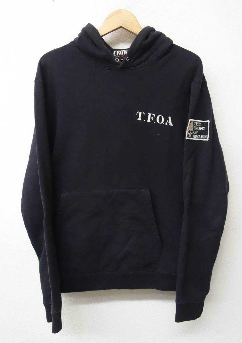 CROWS クローズ ＊T.F.O.A 武装戦線 　プルオーバーパーカー ＊お色　黒系 ＊袖　ワッペン 　THE FRONT OF ARMAMENT ＊REPAIR.CO.LTD