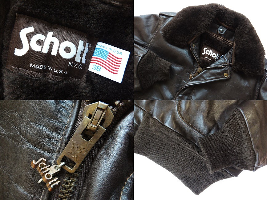 ショット 80’s USA Schott G-1 フライトレザージャケット 34 ショット 80's USA Schott G-1 フライトレザージャケット 34 schott