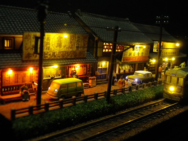1⁄150 1/150ジオラマ『昭和の街並み』 古い街並みとチンチン電車