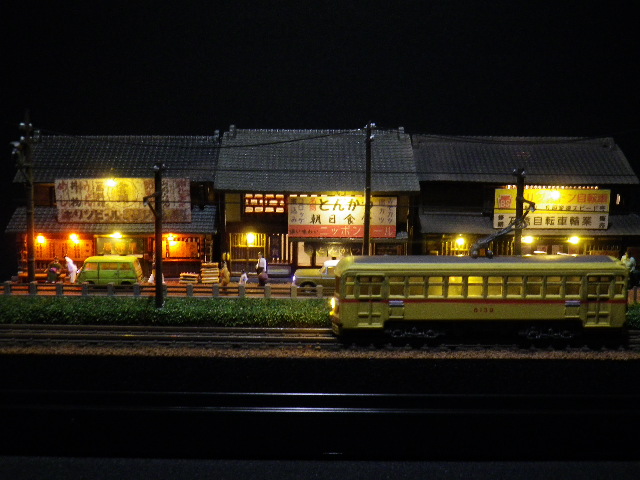 1⁄150 1/150ジオラマ『昭和の街並み』 古い街並みとチンチン電車