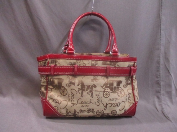 COACH COACH トート ハンドバッグ ショルダーバッグ ジャガード ピンク 