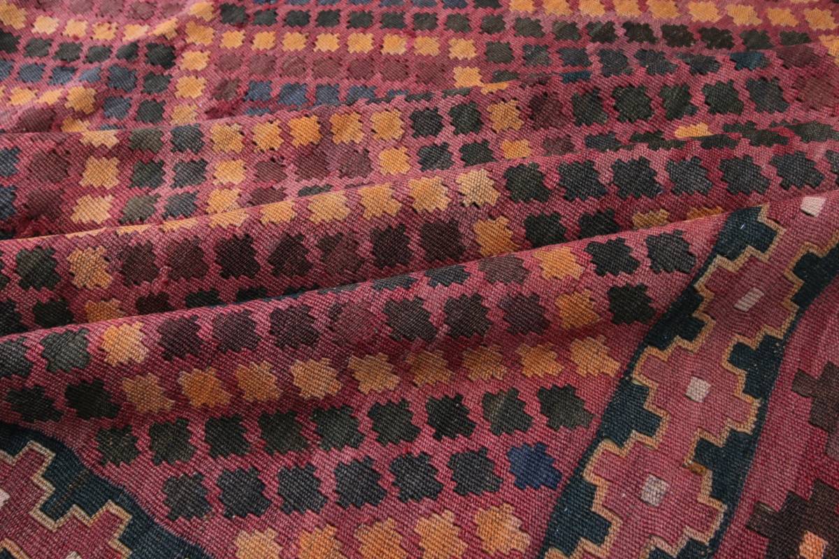 大判　アンティーク　ビンテージ　マイマナキリム　手織りオールドキリム　アフガニスタン　トライバルラグ　200x270cm/GH500