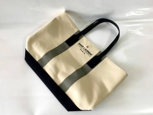 Saint Laurent(サンローラン) ビーチ ショッピング イーストウエスト トートバッグ WHITE×GRAY