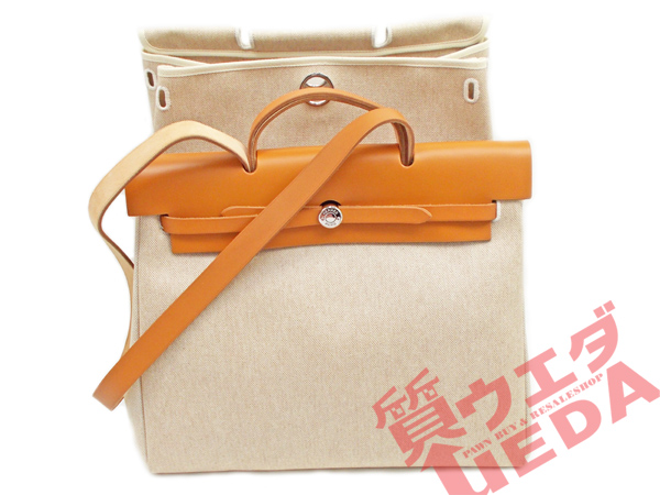 1円】新品同様・美品 HERMES エルメス エールバッグMM カーフ×トワル 