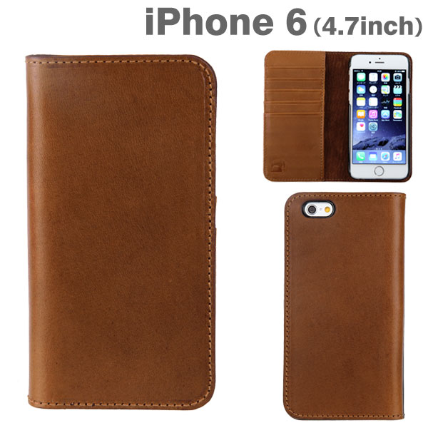 iPhone6s/6 ケース 栃木レザー 手帳型 ブランド 本革 ブラウン