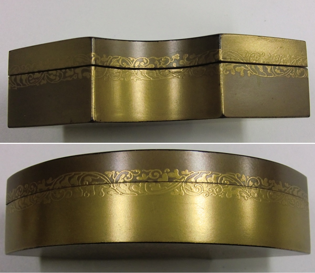 漆器 根付 8.5×6.5× 江時代 金蒔絵丸干支図五段印籠