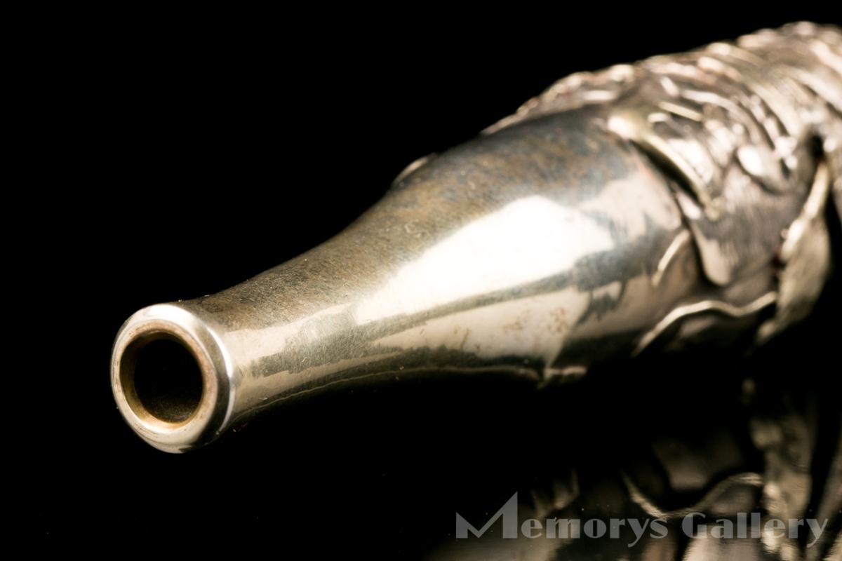 希少品松流軒政輝煙管キセル 【雅】松流軒政輝銘 銀製平家