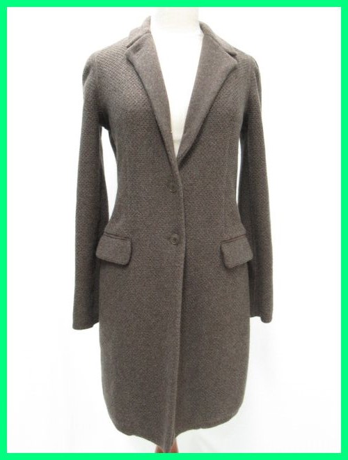 64478★美品 Loro Piana&frasl;ロロピアーナ カシミヤ100％ ニットコート 36&frasl;レディースM相当&frasl;グレーブラウン