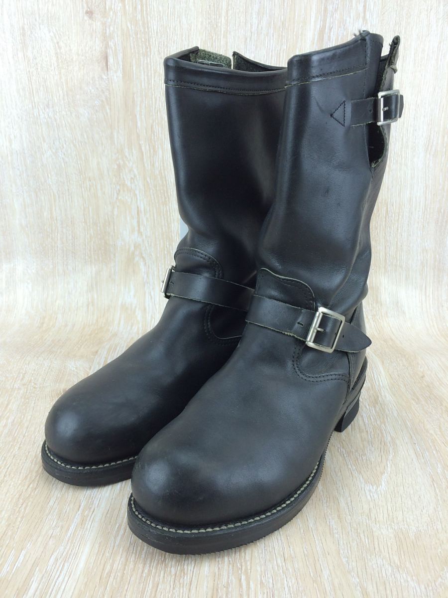CHIPPEWA◆エンジニアブーツ/25.5cm/BLK/レザー/27863/スティールトゥ