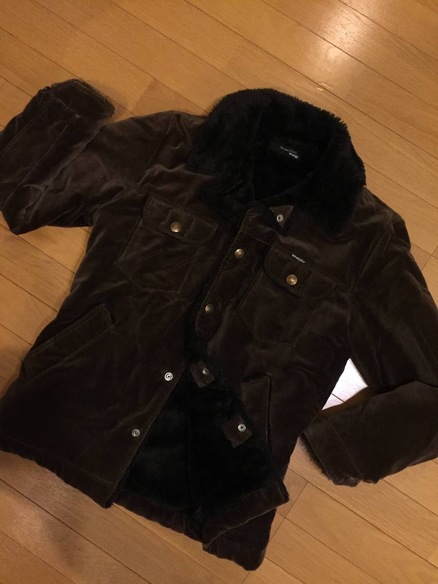 超美品 ラングラー Wrangler 裏ボア ファー 高品質ベロア ランチコート M 人気商品
