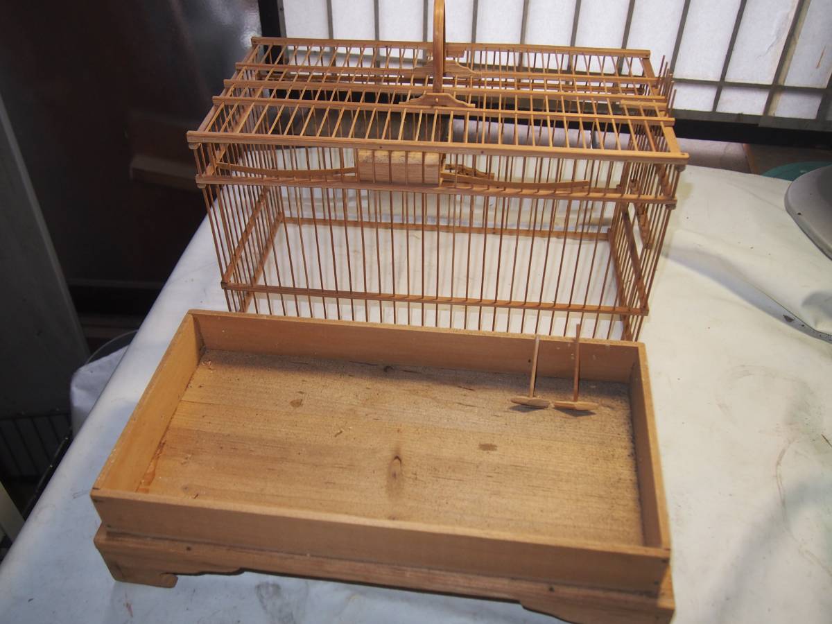 山奥の旧家より アンティークな鳥籠 鳥かご 竹ひご細工 手作り 日本製