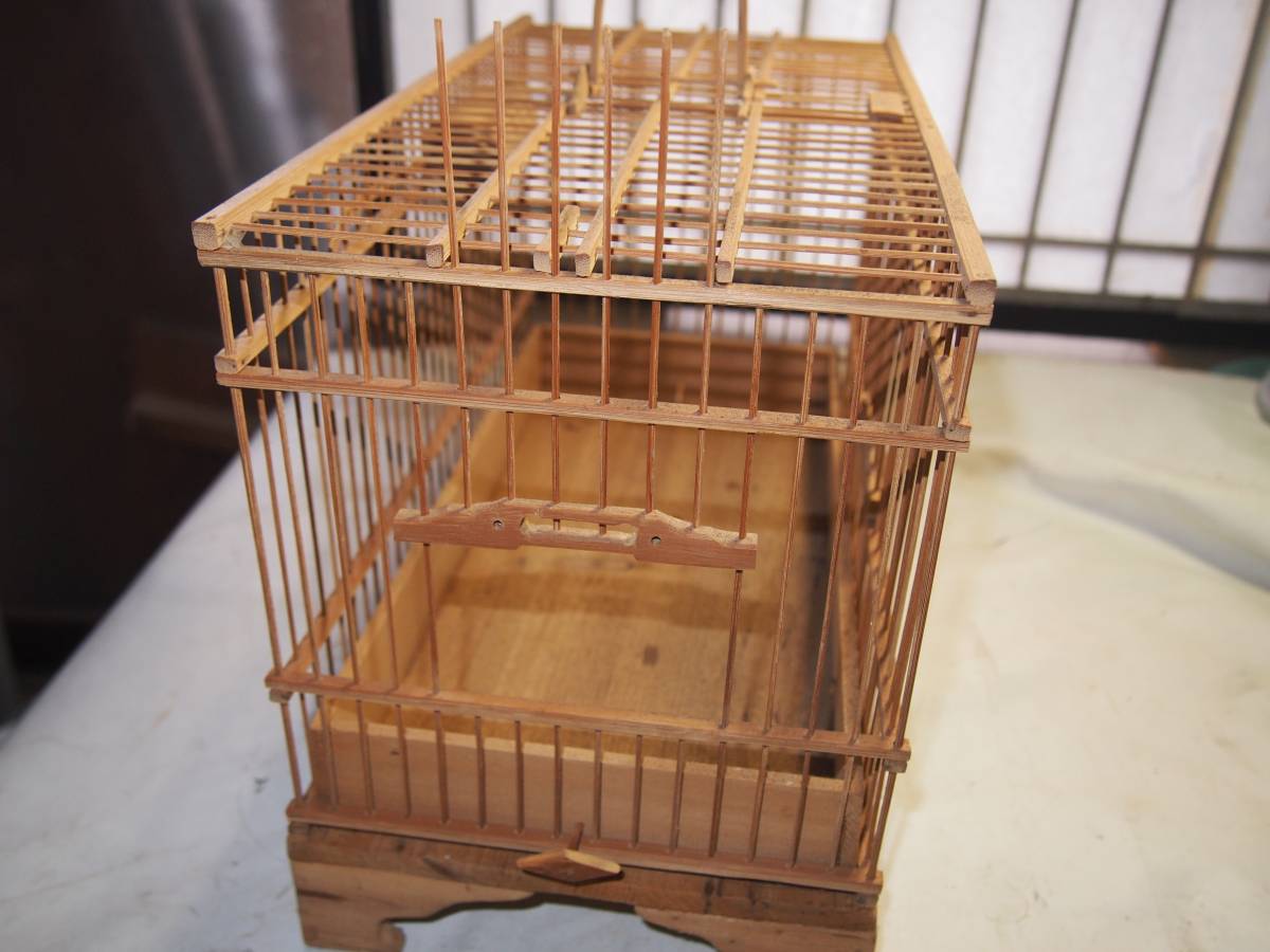 山奥の旧家より アンティークな鳥籠 鳥かご 竹ひご細工 手作り 日本製