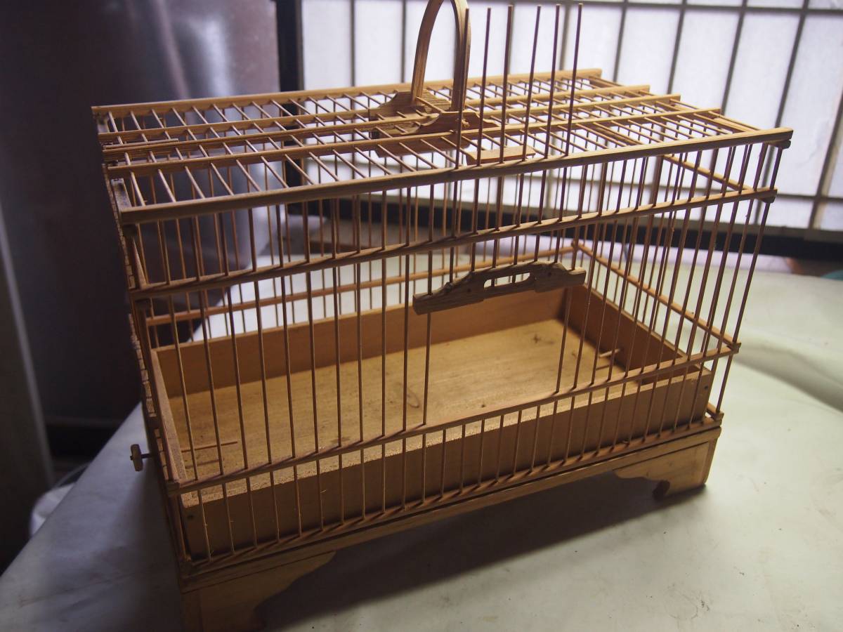 山奥の旧家より アンティークな鳥籠 鳥かご 竹ひご細工 手作り 日本製