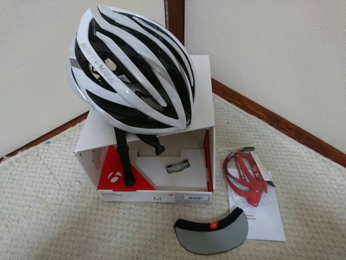 中古美品★ボントレガー BONTRAGER ヘルメット Velocis（ヴェロシス）シルバー/ 白 　サイズＭ（54-60ｃｍ）