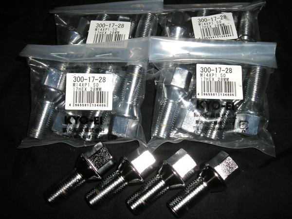 KYO-EI　ラグボルト クロームメッキ　 M14 X P1.5 17HEX　テーパー60° 　首下28mm　全長52mm 　300-17　20本