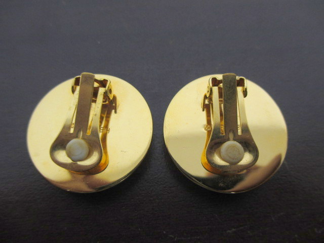 3317 ★エルメス エマイユ 七宝焼き ラウンド イヤリング レッド×ゴールド色