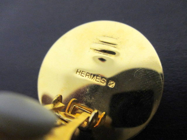 3317 ★エルメス エマイユ 七宝焼き ラウンド イヤリング レッド×ゴールド色