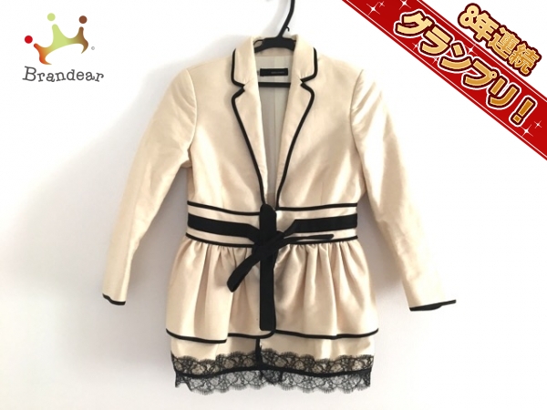 ディースクエアード DSQUARED2 ジャケット サイズ38 S アイボリー×黒 レディース レース/ギャザー