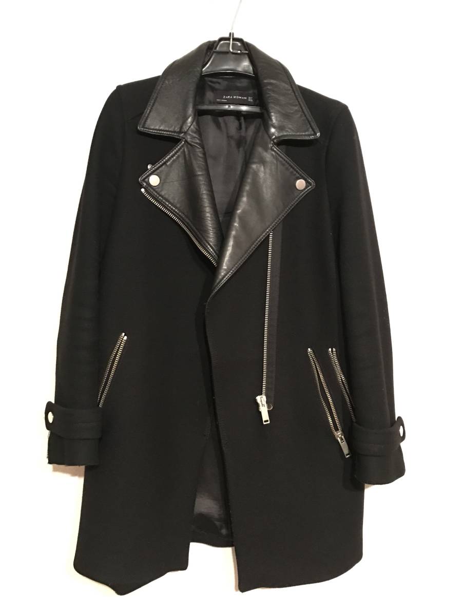 ZARA ライダース コート レザー