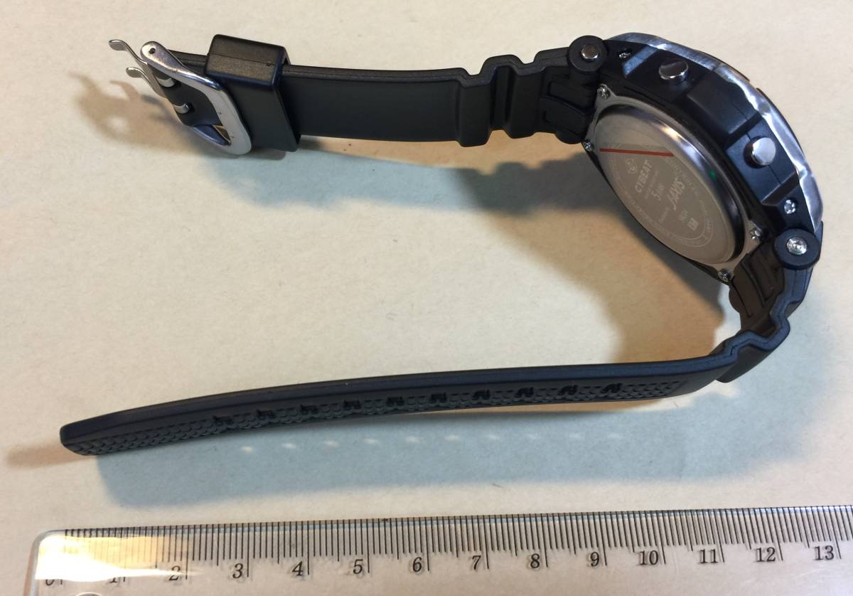 電波 ソーラー デジタル 黒 やや大きめ J-AXIS CYBEAT SRC04-BK 新品 未使用_2