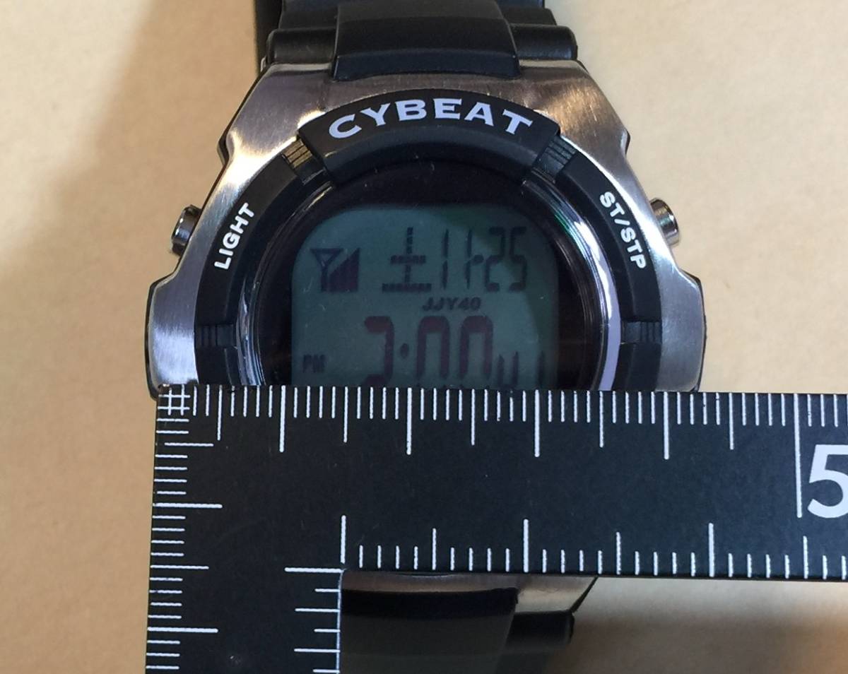 電波 ソーラー デジタル 黒 やや大きめ J-AXIS CYBEAT SRC04-BK 新品 未使用_3