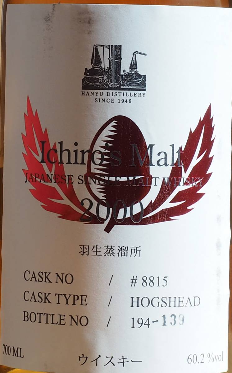 イチローズモルト Ichiro's 15年 Malt 羽生15年 ファイナルビンテージ