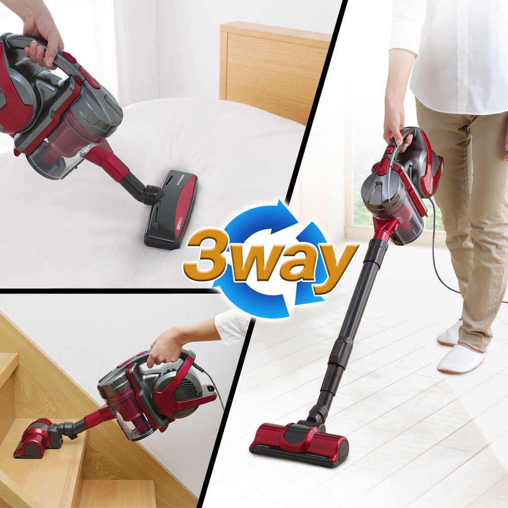 アイリスオーヤマ サイクロン 掃除機 3WAY レッド IC-S55KF-R