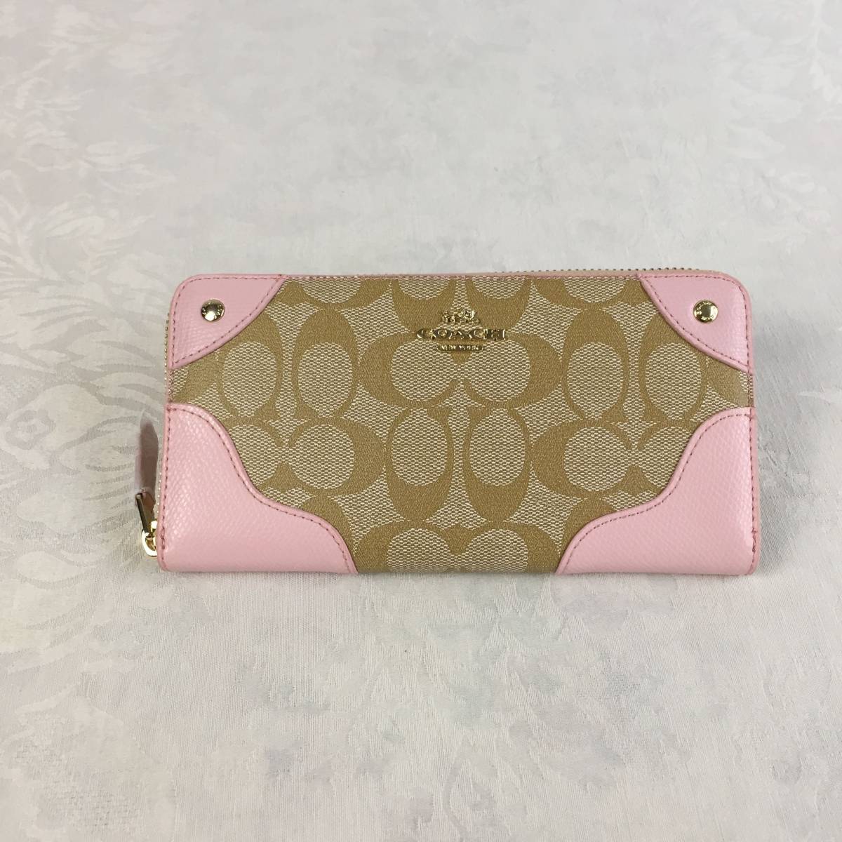コーチ COACH 長財布 F53780 ピンク シグネチャーウォレット 新品正規アウトレット品