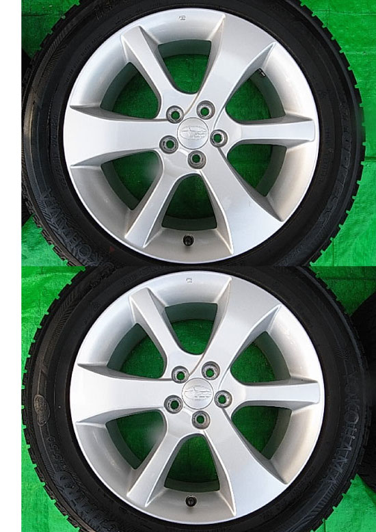 スバル SUBARU 純正 アルミホイール 17×7J+48 100/5H ハブ56 + ヨコハマ