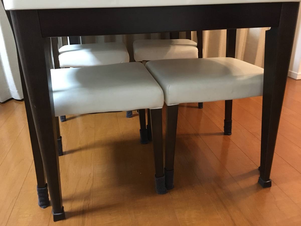 ダイニングセット テーブル チェア4脚 白×こげ茶色 家具の村内 