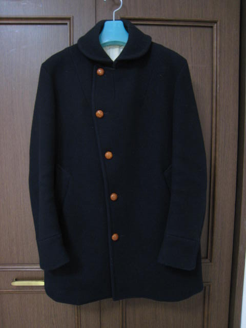 ★EDIFICE★メルトン ショールカラー 紺 ネイビー 38★日本製