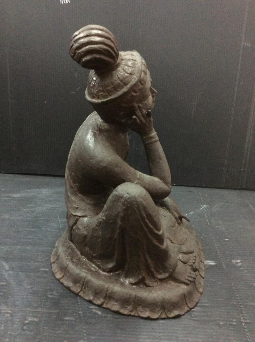 ☆中古☆彫刻家 友沢正彦 作 限定作品 銅製 ブロンズ やすらぎ 如意輪観