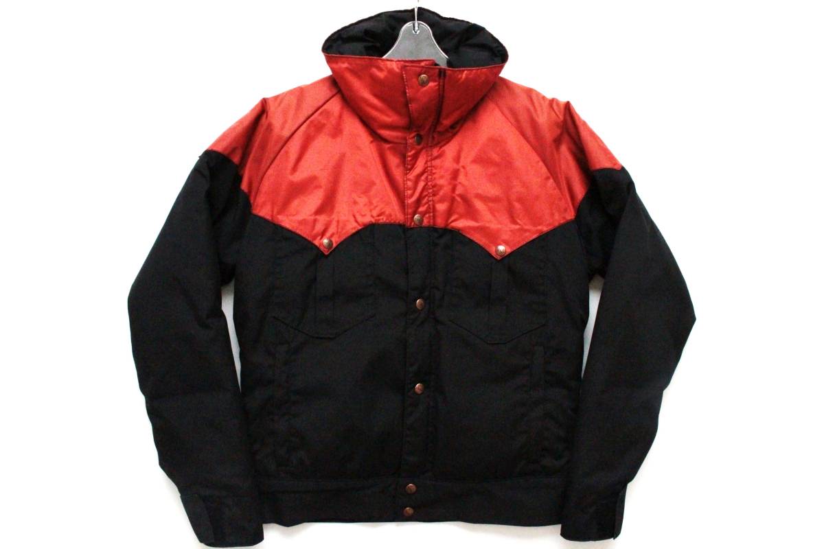黒★70's パウダーホーン ダウンジャケット M ビンテージ USA 古着 powderhorn 80s ツートン