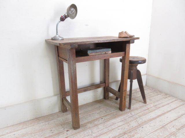 古い学校の机K195　　　　　　　　　　　　アンティーク学校作業台店舗什器