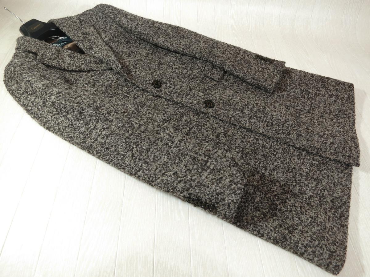 6513◆アクアスキュータム◆定価23.7万 日本製 アルパカ混ウールチェスターコート茶/38