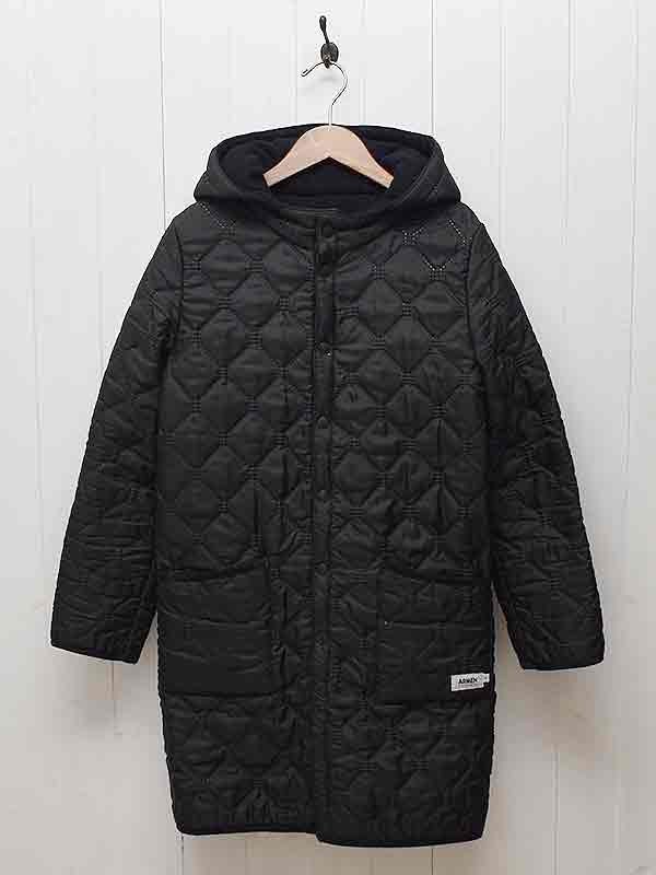 アーメンARMEN◆リバーシブルキルティングフードコート キルトロングコート サイズ0 黒 ブラック◆ジャーナルスタンダード取扱◆1353