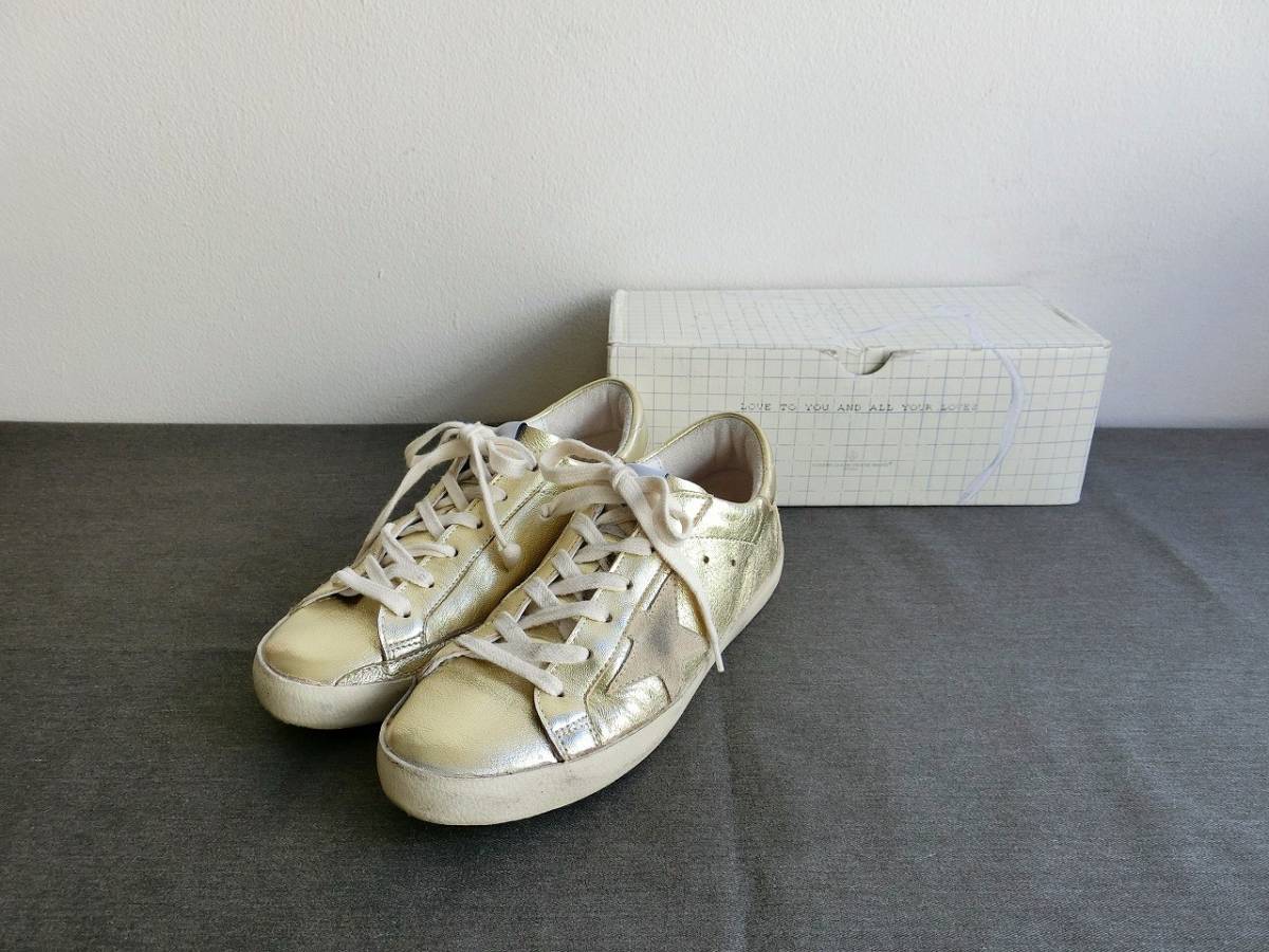 GOLDEN GOOSE×BONPOINTゴールデングース×ボンポワン コラボ メタリックスニーカー36スニーカー