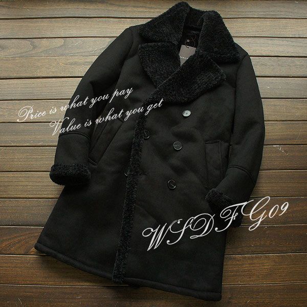 A377/XL 新品※スペインZ.M* 紳士 フェイクムートン Wコート