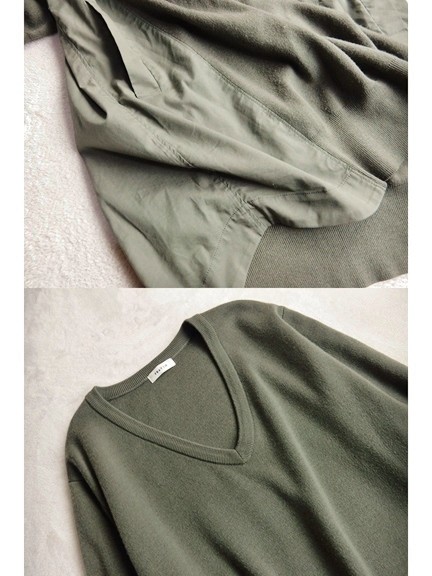 フレイアイディー FRAY I.D サイド切り替えVネックニットワンピ♪