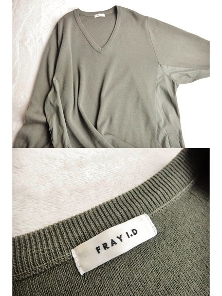 フレイアイディー FRAY I.D サイド切り替えVネックニットワンピ♪